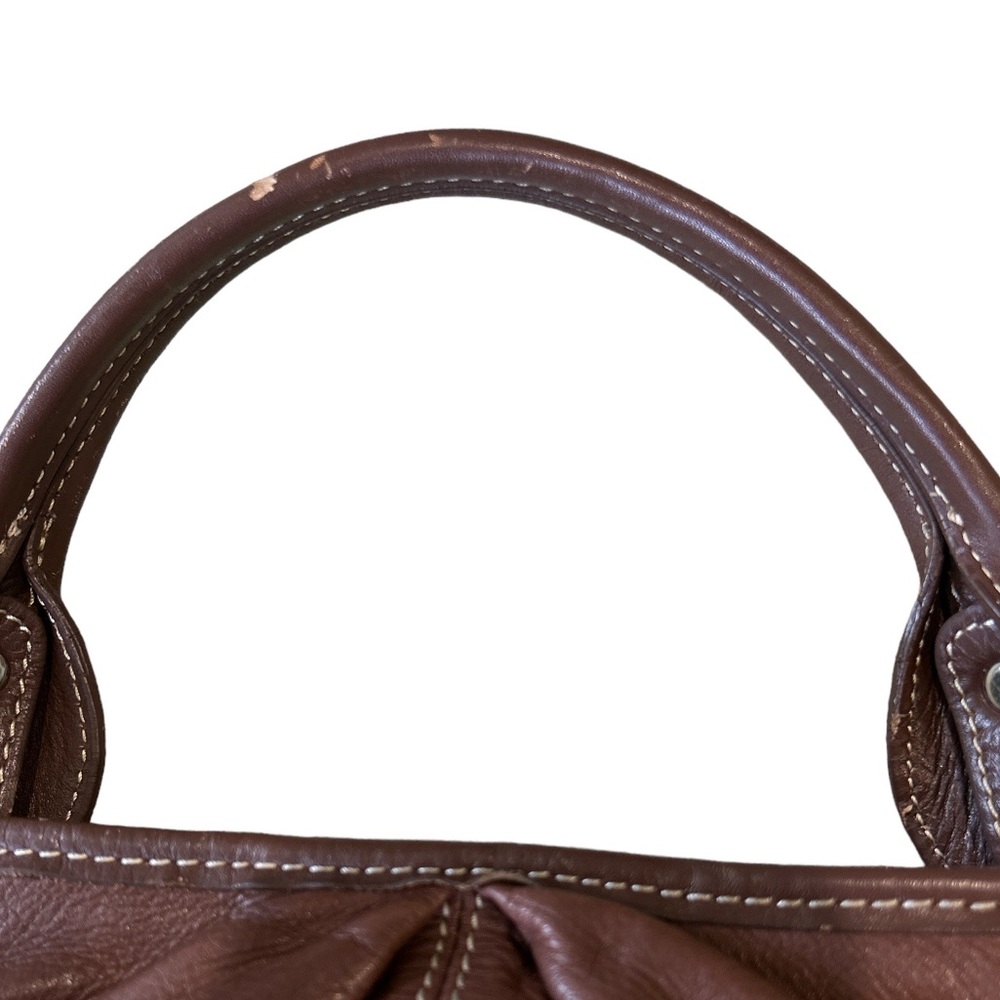 Barr + Barr Brown Leather Handbag Satchel Purse - Picture 12 of 16